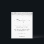 Budget Silver Glitter 21st Birthday Dank u<br><div class="desc">Een alternatief voor een budget van 4, 5 x 5, 6-inch halfglanzend gewicht van 110 lbs, dat even dik is als een briefkaart (maar niet geschikt om als briefkaart te worden gebruikt). OPMERKING: er is één uitnodiging per vel Silver Glitter 21st Birthday Hartelijk dank. Een beetje glans voor je 21ste...</div>