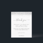 Budget Silver Glitter 21st Birthday Dank u<br><div class="desc">Een alternatief voor een budget van 4, 5 x 5, 6-inch halfglanzend gewicht van 110 lbs, dat even dik is als een briefkaart (maar niet geschikt om als briefkaart te worden gebruikt). OPMERKING: er is één uitnodiging per vel Silver Glitter 21st Birthday Hartelijk dank. Een beetje glans voor je 21ste...</div>
