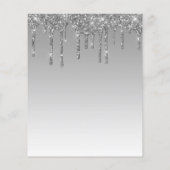 Budget Silver Glitter 25th Jubileum Uitnodiging (Achterkant)