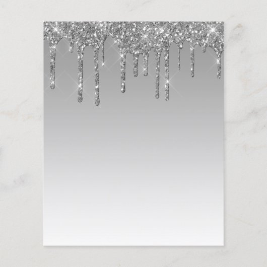 Budget Silver Glitter 25th Jubileum Uitnodiging (Achterkant)