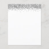 Budget Silver Glitter Baby shower nodigt uit (Achterkant)