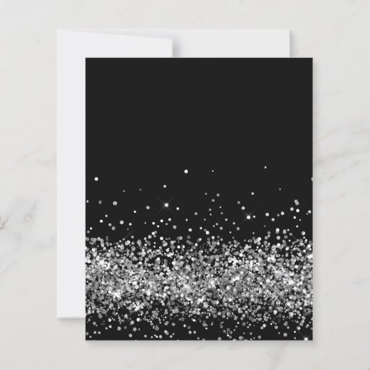 Budget Silver Glitter Balloon Black 50th Birthday (Achterkant)