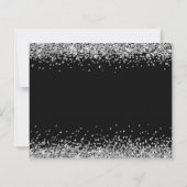 Budget Silver Glitter Black Happy Nieuwjaar Kaart (Achterkant)