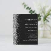 Budget Silver Glitter Black QR Code Weddenschap Ui (Staand voorkant)