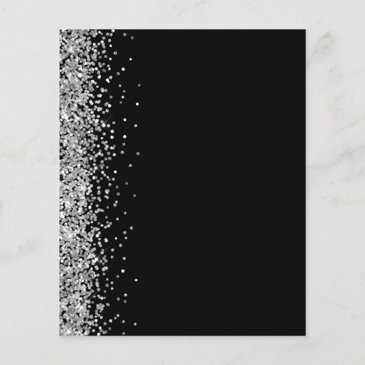 Budget Silver Glitter Engagement Party - Zwarte Ui (Achterkant)