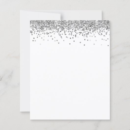 Budget Silver Glitter Evening Weddenschap (Achterkant)