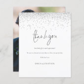 Budget Silver Glitter Foto Weddenschap Hartelijk d (Voorkant / Achterkant)