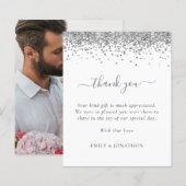Budget Silver Glitter Foto Weddenschap Hartelijk d (Voorkant / Achterkant)