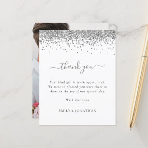 Budget Silver Glitter Foto Weddenschap Hartelijk d