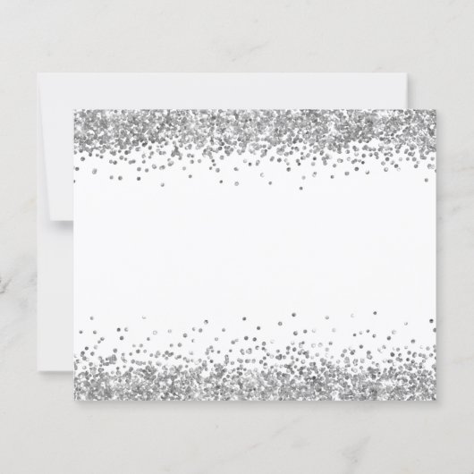 Budget Silver Glitter-grenzen Prettige feestdagen  (Achterkant)
