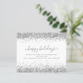 Budget Silver Glitter-grenzen Prettige feestdagen  (Staand voorkant)