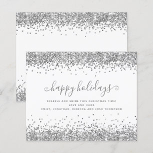 Budget Silver Glitter-grenzen Prettige feestdagen