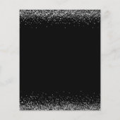 Budget Silver Glitter-kerstfeest - Zwarte uitnodig (Achterkant)