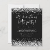 Budget Silver Glitter Kerstmis nodigt feest uit (Voorkant)
