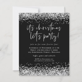 Budget Silver Glitter Kerstmis nodigt feest uit