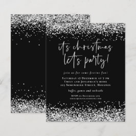 Budget Silver Glitter Kerstmis nodigt feest uit