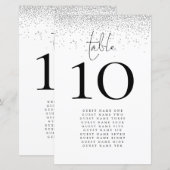 Budget Silver Glitter Names Wedingstabel Aantal (Voorkant / Achterkant)
