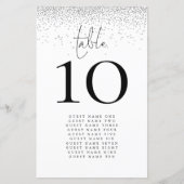 Budget Silver Glitter Names Wedingstabel Aantal (Voorkant)