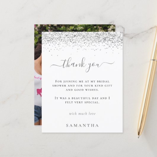 Budget Silver Glitter Photo Vrijgezellenfeest Beda (Voorkant / Achterkant in situ)