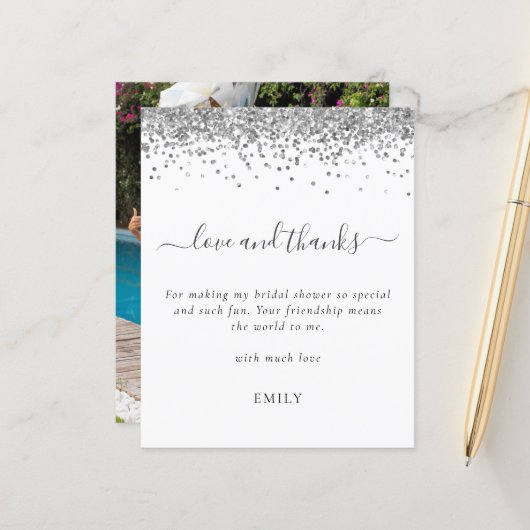 Budget Silver Glitter Photo Vrijgezellenfeest Beda (Voorkant / Achterkant in situ)