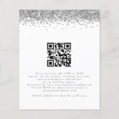 Budget Silver Glitter QR Code Weddenschap (Achterkant)