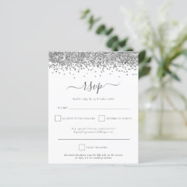 Budget Silver Glitter QR Code Weddenschap RSVP