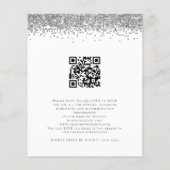 Budget Silver Glitter QR Code Weddenschap Uitnodig (Achterkant)
