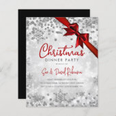 Budget Silver Glitter Red Ribbon Xmas Holiday (Voorkant / Achterkant)