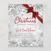 Budget Silver Glitter Red Ribbon Xmas Holiday (Voorkant)