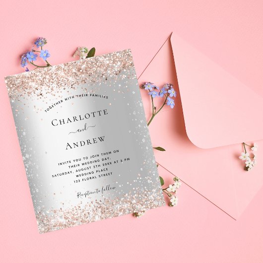 Budget Silver Glitter roos Gold bruiloft