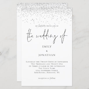 Budget Silver Glitter Script Weddenschap