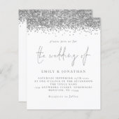 Budget Silver Glitter Script Weddenschap (Voorkant / Achterkant)