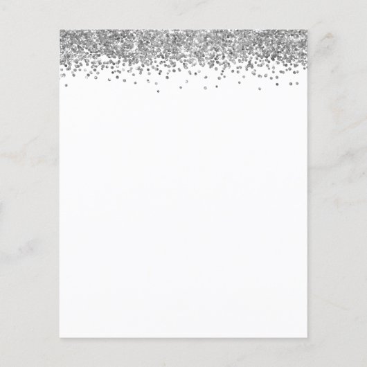 Budget Silver Glitter Script Weddenschap (Achterkant)