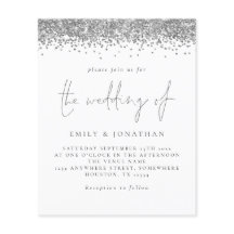 Budget Silver Glitter Script Weddenschap
