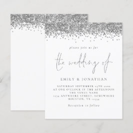 Budget Silver Glitter Script Weddenschap
