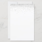 Budget Silver Glitter Script Weddenschappen Uitnod (Achterkant)