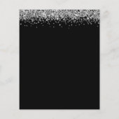 Budget Silver Glitter Sweet 16 Black Uitnodiging (Achterkant)