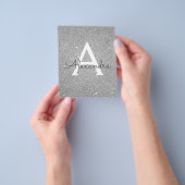 Budget Silver Glitter Sweet Sixteen Birthday Flyer (Hand)