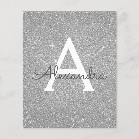 Budget Silver Glitter Sweet Sixteen Birthday Flyer (Voorkant)