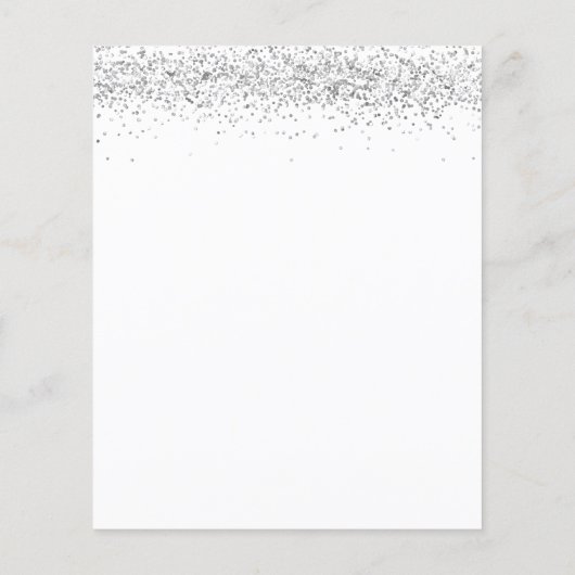 Budget Silver Glitter Sweet Sixteen Uitnodiging (Achterkant)