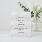 Budget Silver Glitter trouwuitnodiging RSVP (Staand voorkant)
