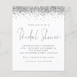 Budget Silver Glitter Vrijgezellenfeest White Invi