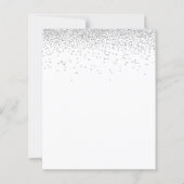 Budget Silver Glitter Weddenschap Uitnodiging (Achterkant)