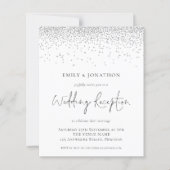 Budget Silver Glitter Weddenschap Uitnodiging (Voorkant)