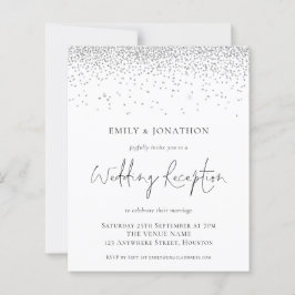 Budget Silver Glitter Weddenschap Uitnodiging