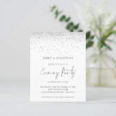 Budget Silver Glitter Wedding Evening Party nodigt (Staand voorkant)