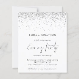 Budget Silver Glitter Wedding Evening Party nodigt