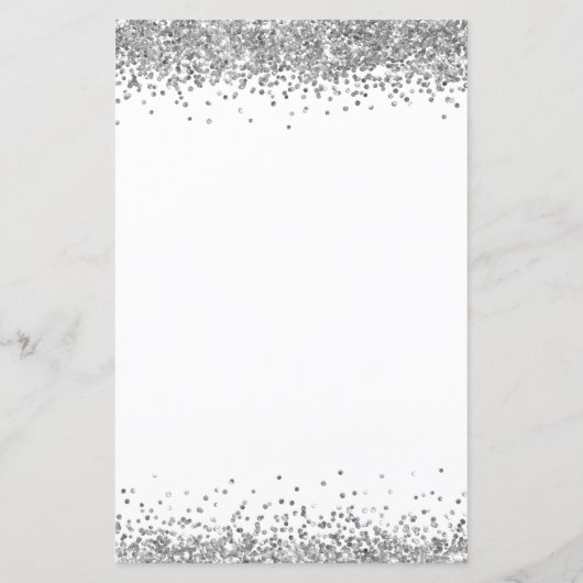 Budget Silver Glitter Wedding White Uitnodiging (Achterkant)