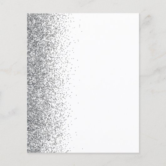 Budget Silver Glitter White Wedding Invitation (Achterkant)