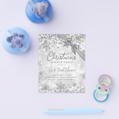 Budget Silver Glitter Xmas Winter Holiday Invite Flyer (Enkel)